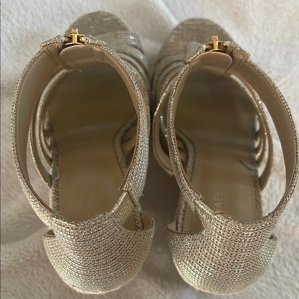 Michael Kors Gold Gladiator Sandals with Zipper - Picture 11 of 15